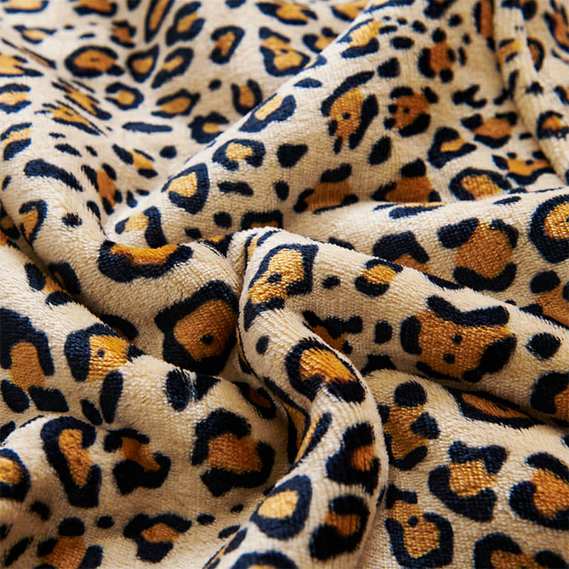 Leopard Print Hooded Blanket