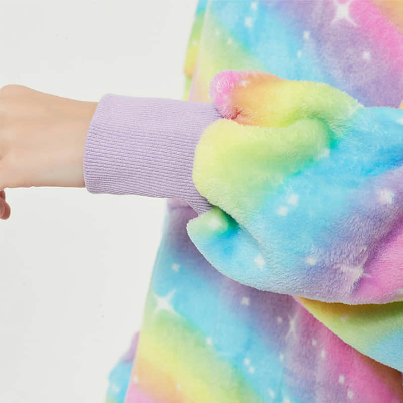 Rainbow Oodie Hooded Blanket