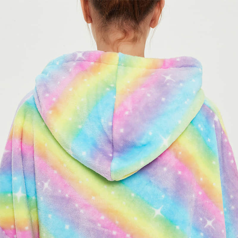 Rainbow Oodie Hooded Blanket
