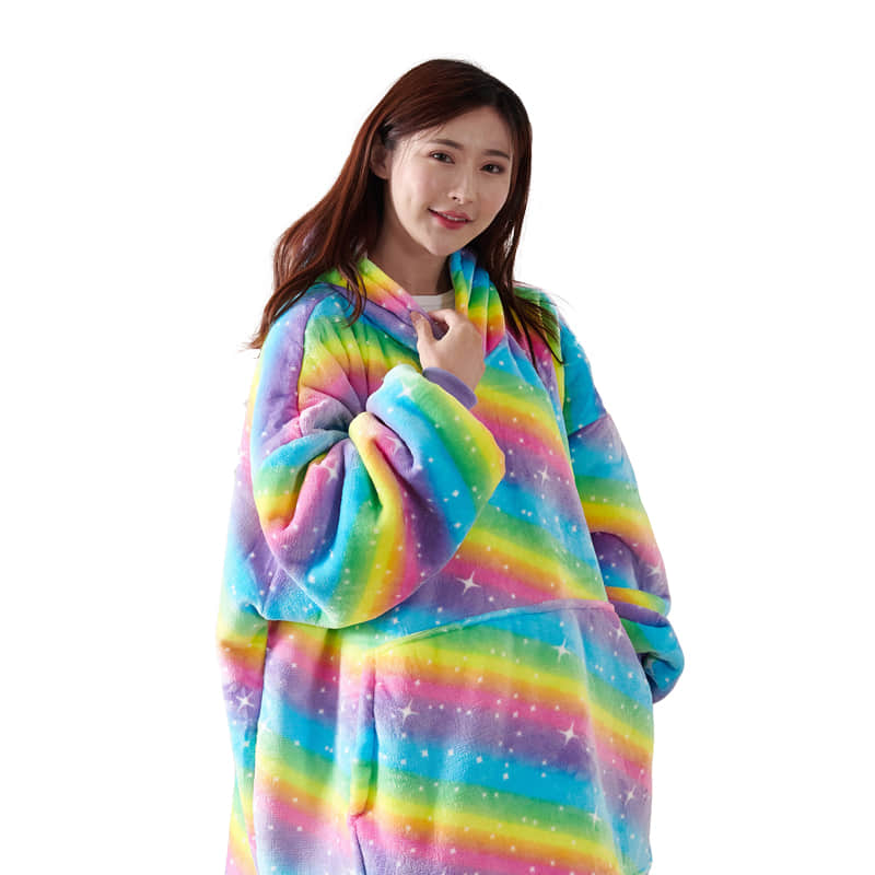 Rainbow Print Wearable Blanket