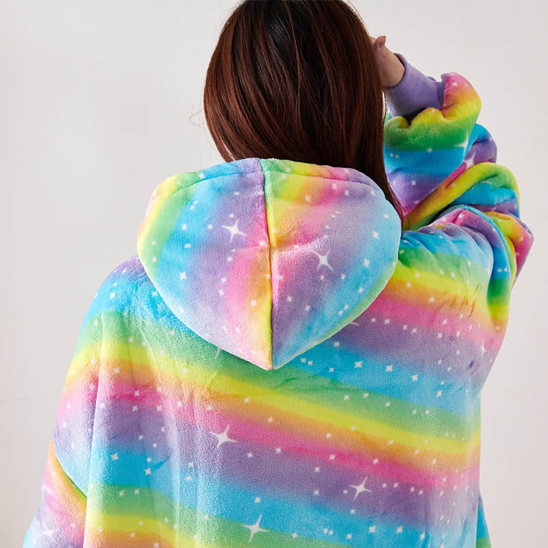 Rainbow Print Wearable Blanket