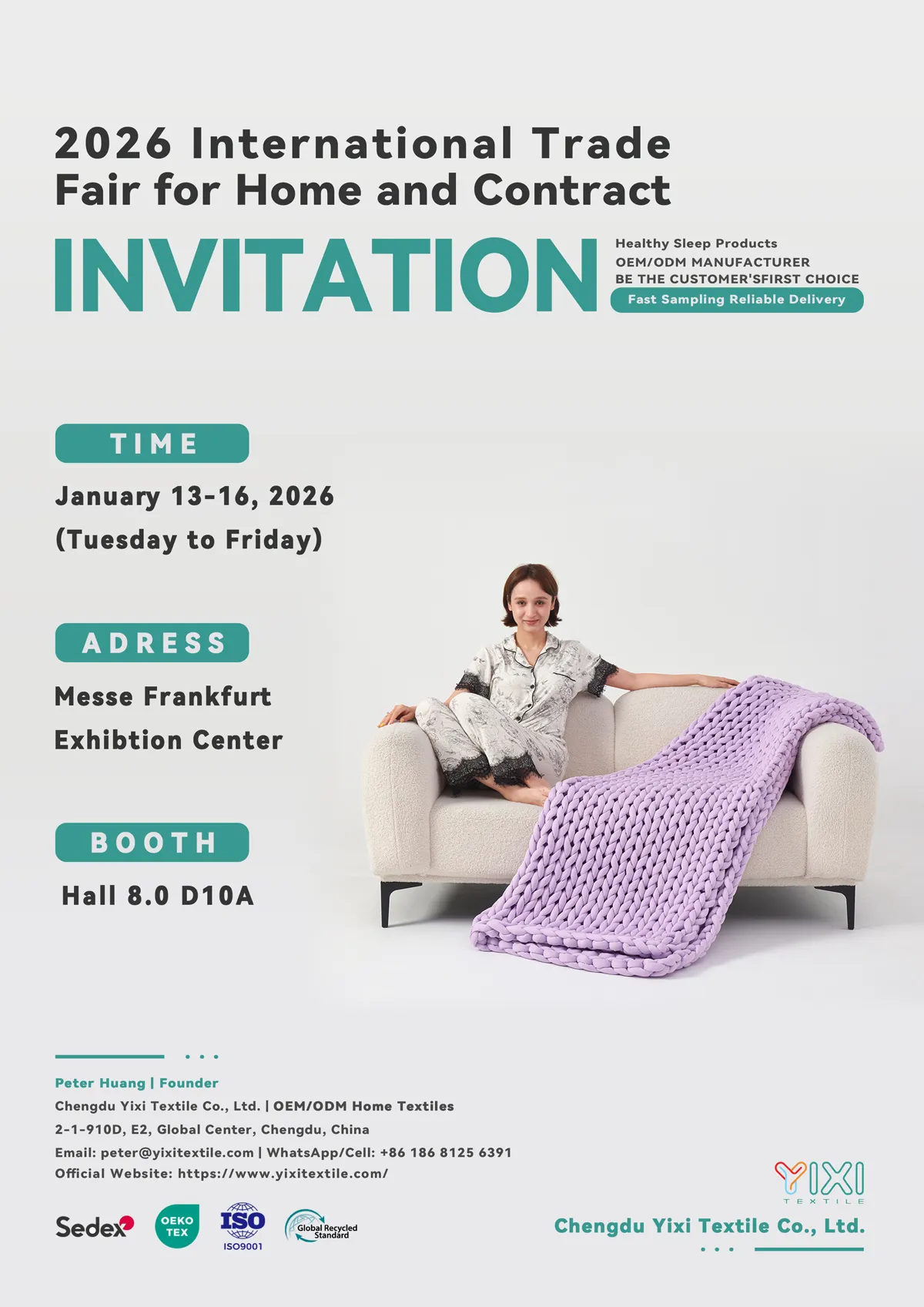 2026 International TradeFair for Home and Contract - YIXI Textile Manufacturer 1